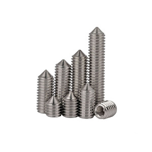 Parafuso de fixação hexagonal DIN914 com ponto <span class=keywords><strong>cone</strong></span> em aço inoxidável 304 316 grau 8.8 10.9 12.9