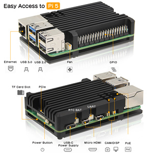 Funda Raspberry Pi 5 | Refrigeración pasiva | Carcasa de armadura de aleación de aluminio para Pi 5 - Product Image 2