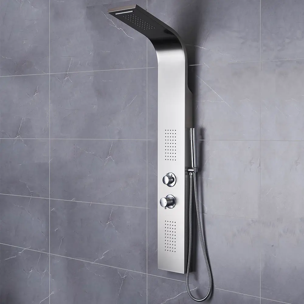 Sıcak satış paslanmaz çelik termostatik banyo spa elektronik duş paneli