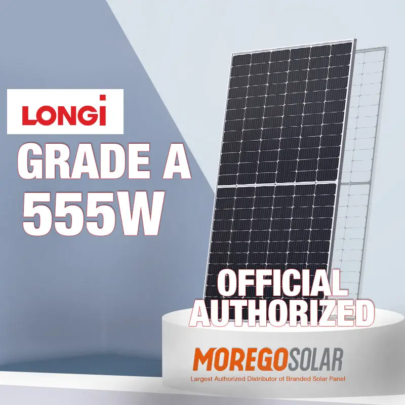 Longi Silicon 182mm 530W 540W 144 Panneau solaire demi-cellule Prix bon marché Panneau photovoltaïque bifacial à haut rendement