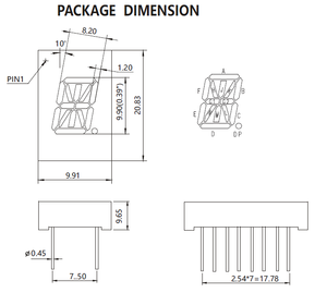 0.39 inç tek haneli 14 segment led alfanümerik ekran - Product Image 4