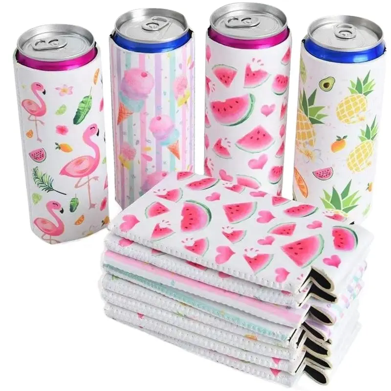 Neoprene Wedding Koozy Soda Cover Cooler Neoprene Collapsible Skinny Can Cooler holder stubby for12OZ 330ml