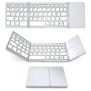 Teclado Bluetooth plegable, teclado inalámbrico portátil recargable con panel táctil y teclado numérico para Android Windows iOS PC