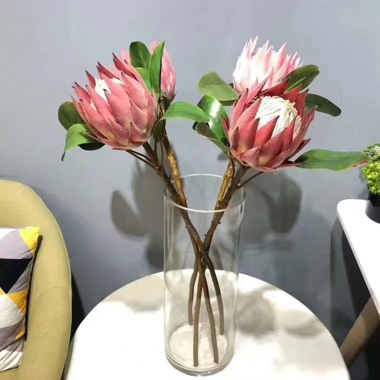 Flor artificial King Protea directamente de la fábrica IFG, decoración para bodas y el hogar