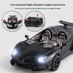 Cabrio spor araba 1:32 Diecast Metal Model ses ve ışık geri çekin oyuncak tekerlekler hediye ile çocuk ölçekli Model arabalar için - Product Image 6