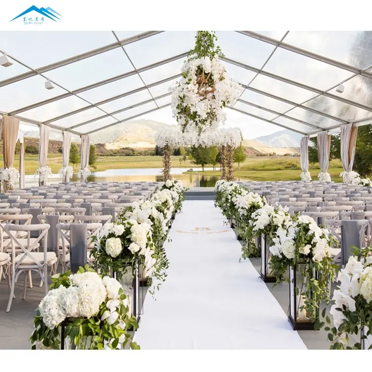 Armazém de alumínio de grande abrigo, estrutura de alumínio, tenda branca 40x40 barracas festa de casamento para venda