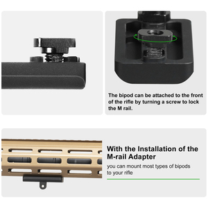 FANAUE -BM-01Bipod Adapter <strong>Bipod</strong> <strong>Mount</strong> Sling Stud 3 T-Nuts 3 Screws and 1 Wrench (Mlok <strong>Bipod</strong> Adapter) - Product Image 5