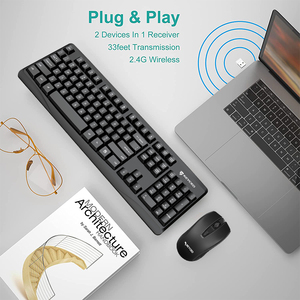 OEM 2 in1オフィスキーボードとマウスのコンボをサポートキーボードの12 PCSマルチメディアキー人間工学に基づいた低電力2.4Gワイヤレスコンボ - Product Image 4