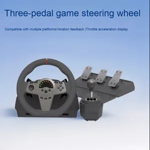 Evrensel ince üç Pedal yarış tekerlek PS4 & Xbox One için simüle sürüş kablolu iletişim oyun aksesuarları - Product Image 6