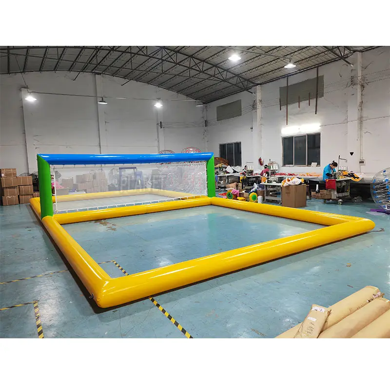 Deportes acuáticos portátiles Campo de voleibol de PVC Cancha de voleibol sellada con aire Cancha de piscina de voleibol inflable