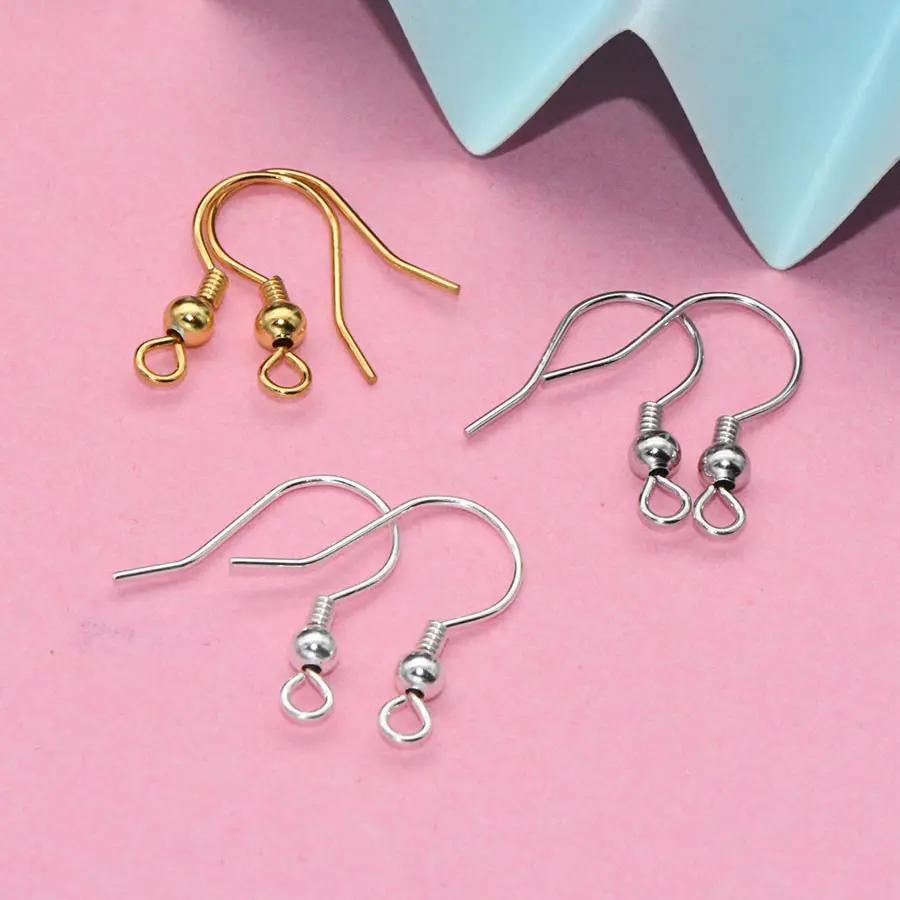 Boucles d'oreilles en fil de poisson en argent sterling S925 plaqué or pour bricolage Boucles d'oreilles pour femmes