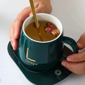 Constant Temperature <strong>Cup</strong> Creative Heating Coffee Mug Warmer Smart Vacuum <strong>Cup</strong> 55 <strong>Explosion</strong> Proof Heater Gift Set for Home Office - Product Image 4