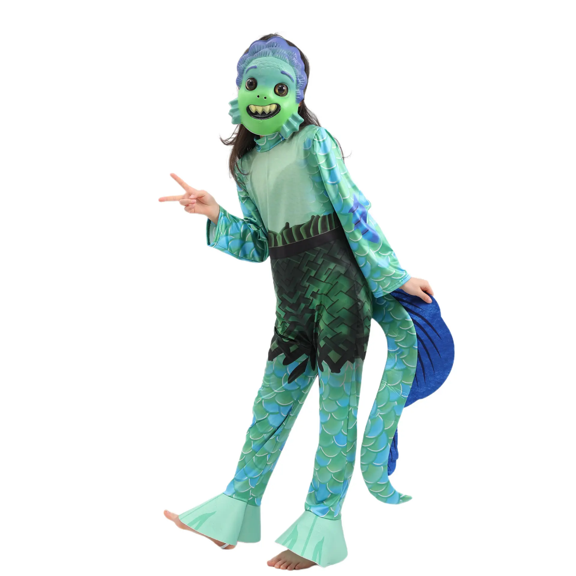 Disfraz de monstruo marino para niños, conjunto de disfraz de una pieza, venta al por mayor