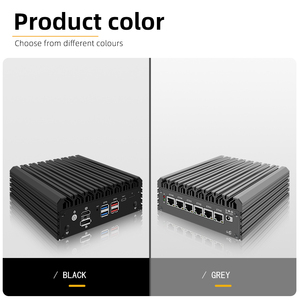 Barato 13th 6 LAN Network Security Computer Box Core I3 I5 I7 X86 Fanless Firewall Router Pfsense DDR5 Mini PC USB3.2 Type-C