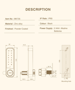 MK735 Quickly Access Smart Digital <strong>Password</strong> <strong>Code</strong> Lock <strong>Security</strong> Touch Keypad Electronic Cabinet Locker Lock with Public Mode - Product Image 5