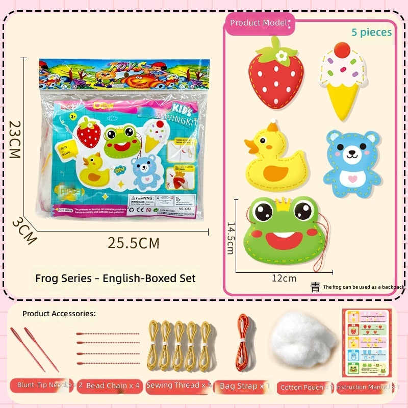 Versión en inglés, paquete de 5, serie Frog, bolsa de accesorios con i