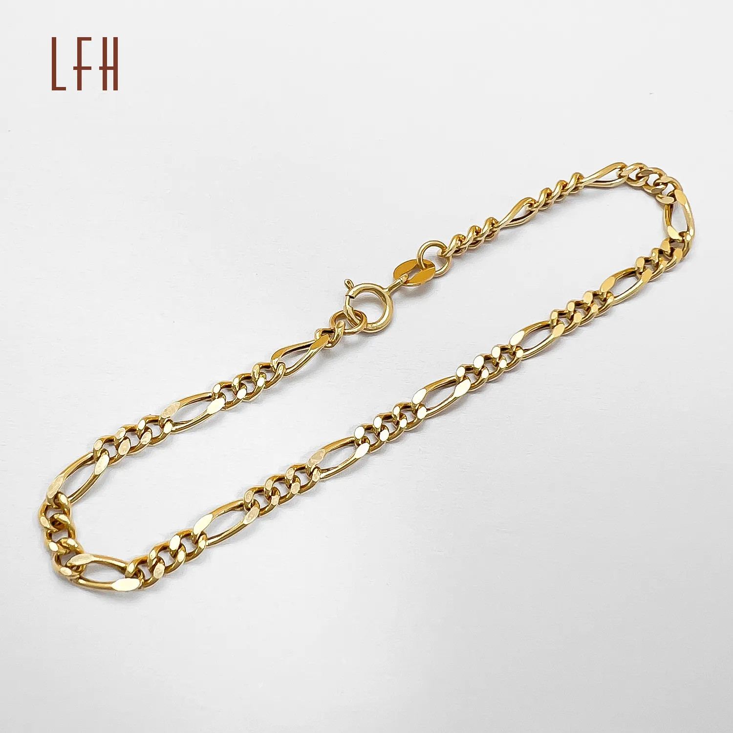 مجوهرات ذهبية سعودية من LFH hiphoop ، مجوهرات ذهبية مجوفة عيار 18 قيراط ، سوار حقيقي عيار 18 قيراط خالص للرجال والنساء