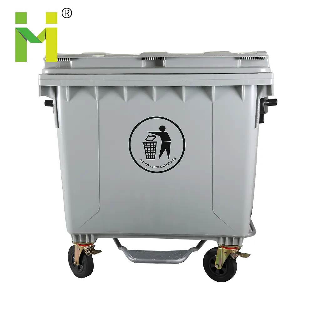 1100L 1200 660 쓰레기통 플라스틱 쓰레기통 재활용 야외 폐기물 대형 쓰레기통 바퀴