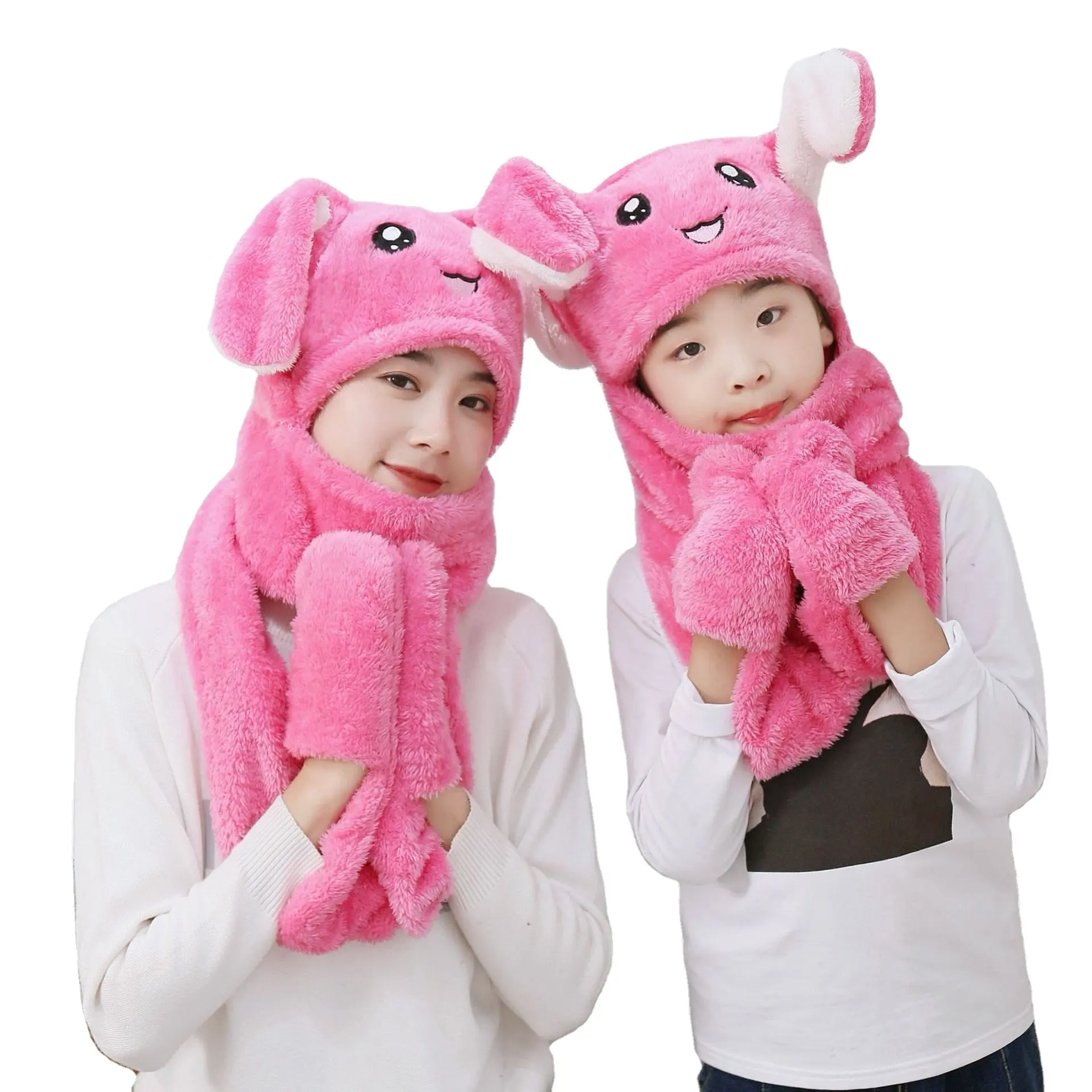 Puntelli Costume Coniglietto di Peluche Cappello Animale Carino con Le Orecchie Mobili-Ideale Regalo per la Festa e Celebrazioni