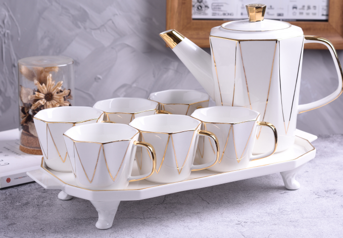 Set da tè bianco da 8 pezzi