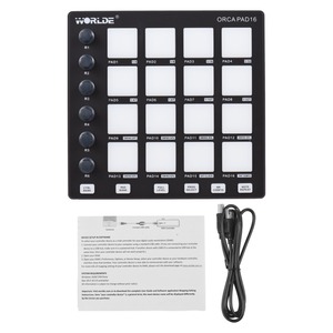 WORLDE USB <strong>MIDI</strong> <strong>Controller</strong> Beat Maker Machine 6 Assignable Knobs Note Repeat Full Level Buttons Portable Mini <strong>Controller</strong> Pad - Product Image 2