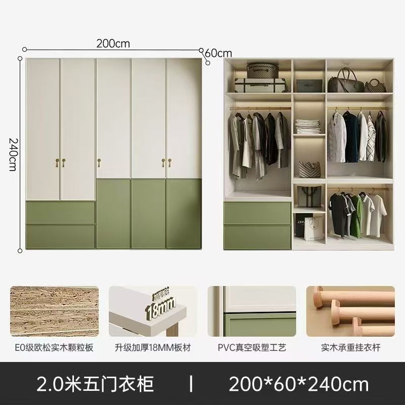 Armoire à cinq portes de 2,0 mètres