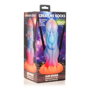 TD Creatures Alien <strong>Invader</strong> Glowing in the Dark Dildo Huge Soft Suction Cup Monster Vibrator for Adult Sex - Product Image 1