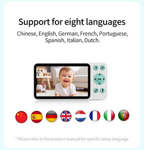 Video Baby Monitor con fotocamera 1080P Monitor WiFi Smartphone temperamento sensore di umidità 5 pollici schermo Tuya APP baby <span class=keywords><strong>Camera</strong></span>