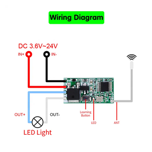 OEM 433 Mhz 1CHRFリレーレシーバーユニバーサルワイヤレスリモートコントロールスイッチマイクロモジュールLEDライトコントローラーDC3.6V-24VDIY
