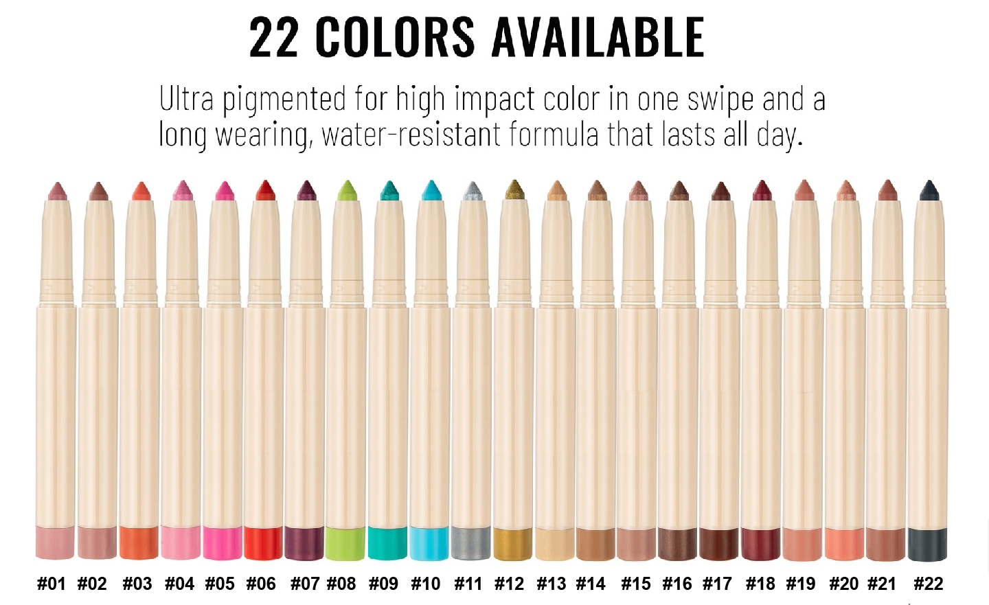 toutes les 22 couleurs en stock