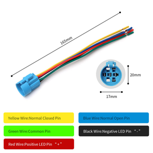 Interruttore in plastica da 19mm 24mm 12V 3/4 \ "foro di montaggio 1NO 1NC SPDT per altoparlante momentaneo clacson interruttore a pulsante IP65 elettronico - Product Image 5