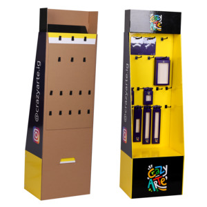 Custom Cardboard Mobile Phone Accessories for Retail Advertising Promotion <strong>Paper</strong> Make up Floor <strong>Hook</strong> <strong>Display</strong> <strong>Stand</strong> - Product Image 4