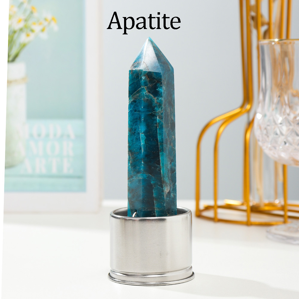 L'apatite bleue avec bouteille