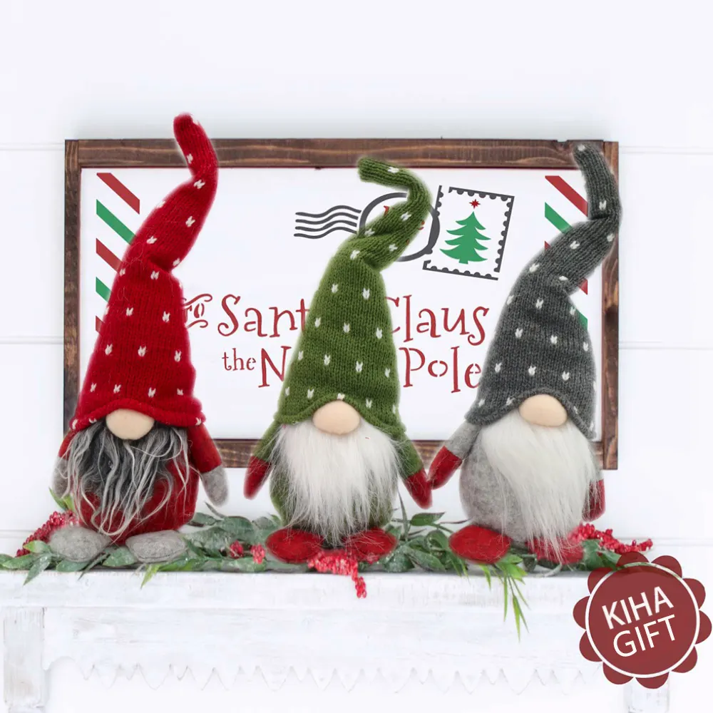 Bonecos decorativos para árvore de natal, enfeites de gnome para decoração