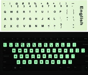 OEM universale tastiera lettere di ricambio adesivo bianco Font su sfondo nero per Computer portatile Notebook Desktop - Product Image 1