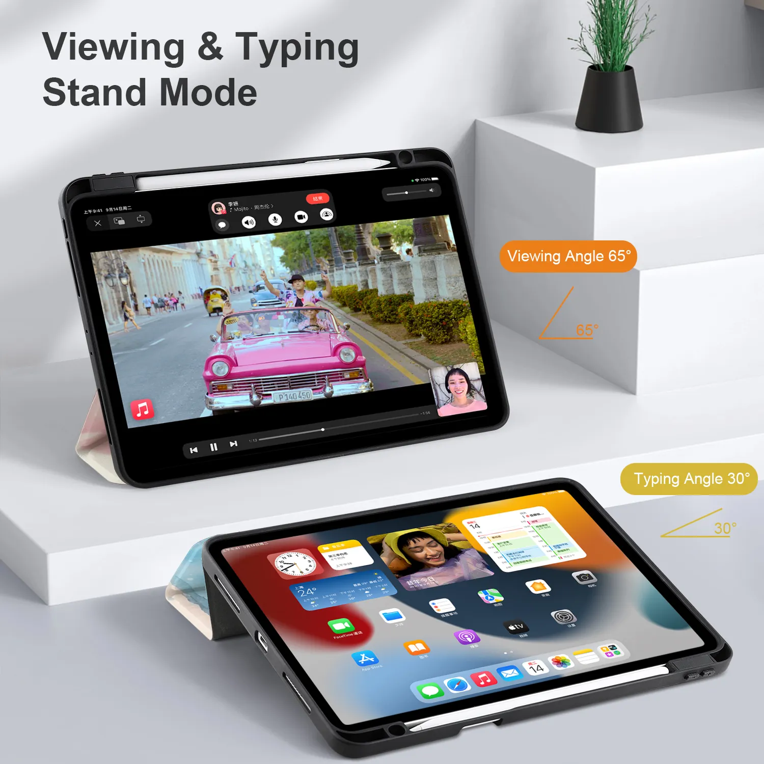 เคสสำหรับ iPad Pro 11 2020ปลอกแข็ง2022 2021พร้อมขาตั้งกรอบหนังอะคริลิคโปร่งใสสำหรับ iPad 11