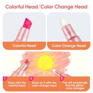 Canetas Marcadoras Glitter Joycat Atacado com Ponta Dupla Cores Glitter Metálicas para Crianças Fazer Cartões de Natal DIY - Product Image 2