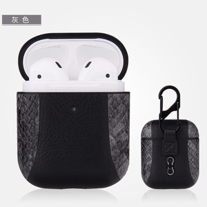 להיט צבע נחש עור דפוס Keychain Earbud טעינה כחול שן אוזניות מגן כריכה קשה מקרה עבור Airpods פרו 3 מקרה