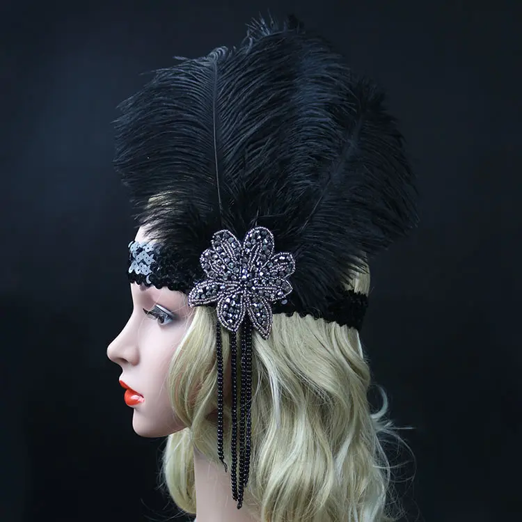 Fascia per capelli Fascinator di piume fatte a mano di alta qualità Deluxe Hairnet Hair Hoops regalo per le donne