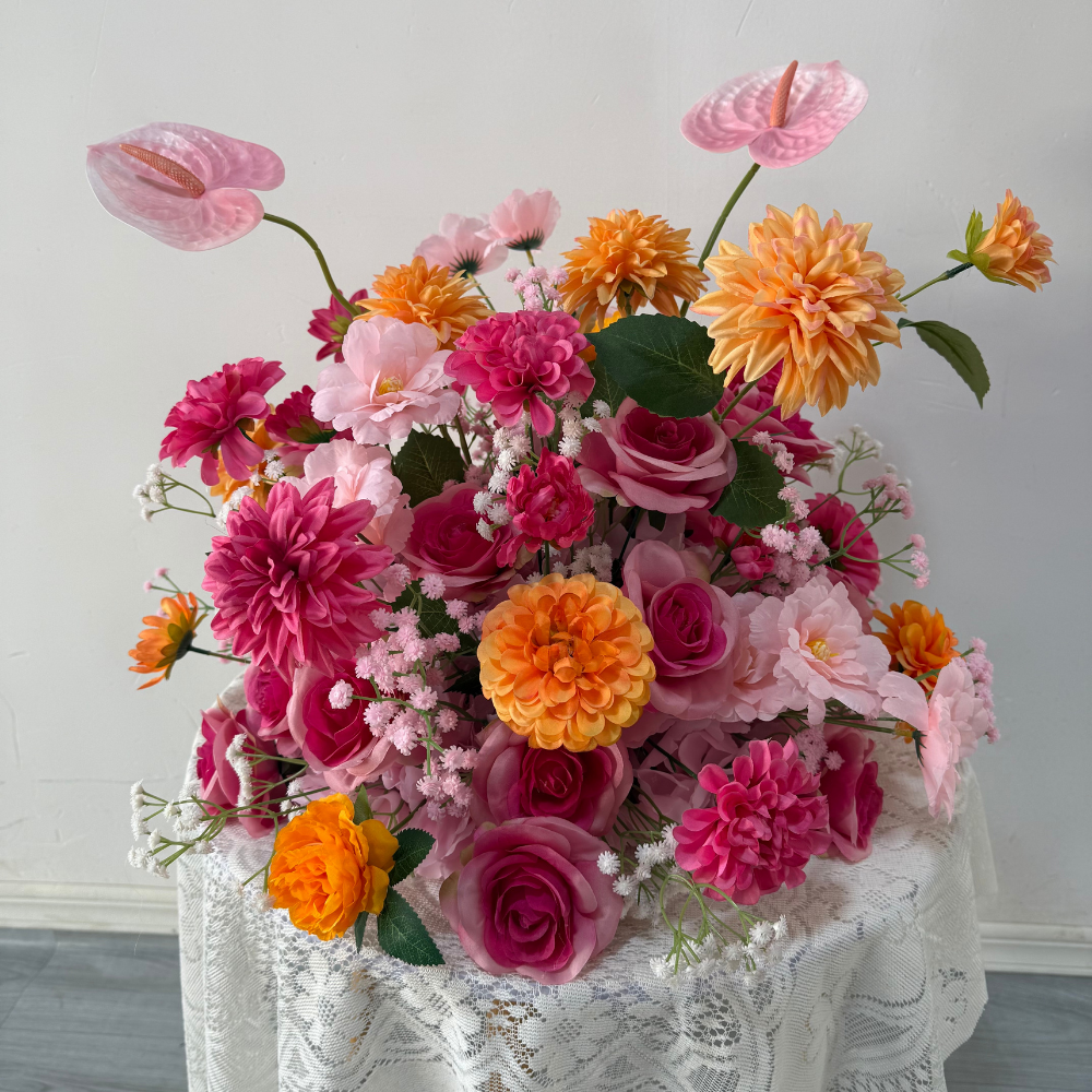2#Boule de fleurs roses 50cm