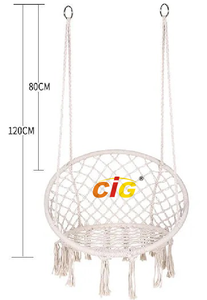 יברך בינלאומי ערסל כיסא מקרמה נדנדה תליית כותנה חבל מקורה וחיצוני שימוש - Product Image 4