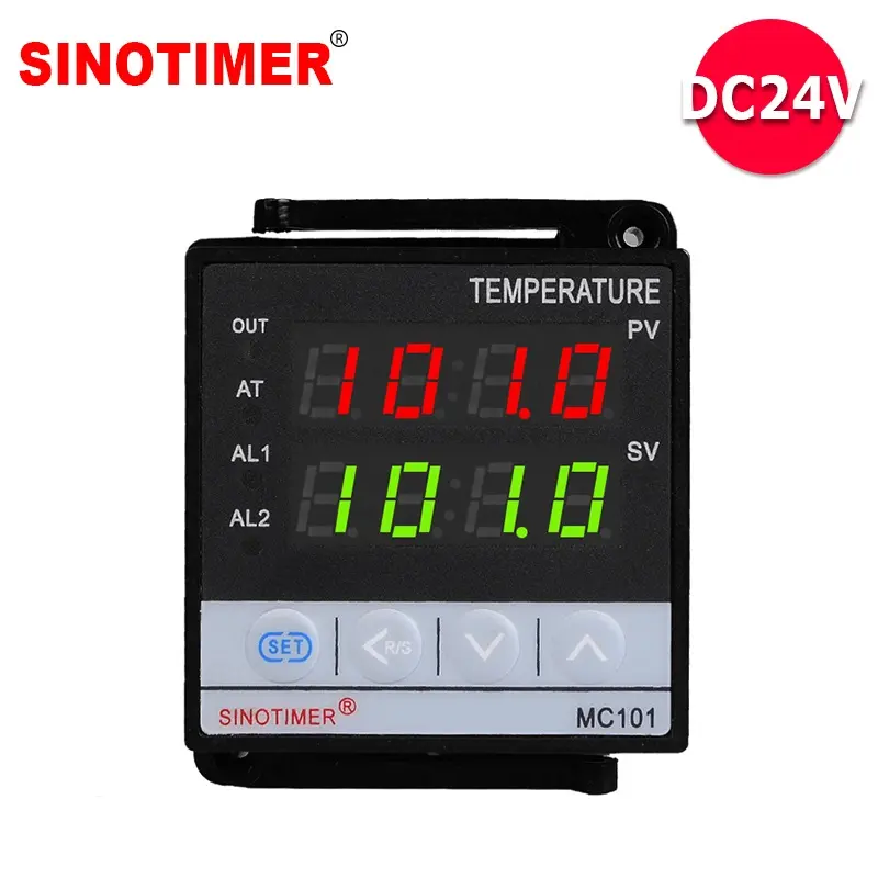 MC101 Alimentazione 24VDC Fahrenheit o Celsius Display PID Regolatore di Temperatura SSR con Uscita A Relè per il Calore con Allarme