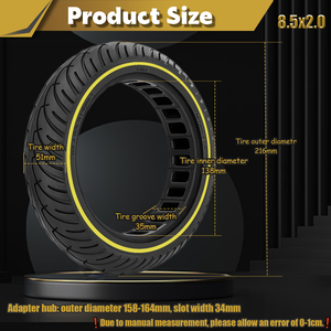 8.5インチスクーターゴムタイヤの防爆8.5インチタイヤ交換Mi M365 Gotrax Gxl V2電動スクーター8.5x2ソリッドタイヤ - Product Image 2