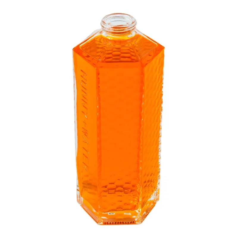 Calcomanías de doble cara para licor de whisky, botella de cristal personalizada de color naranja