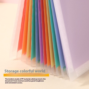 Carpeta de bolsa de órgano portátil de 13 PP de gran capacidad en carpeta de archivos de estudiante de oficina de color arcoíris con asa - Product Image 3