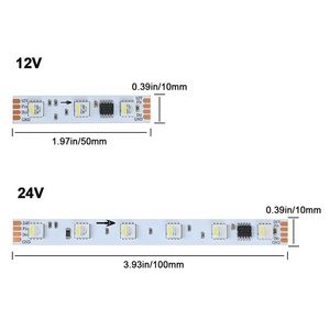 แถบไฟ LED สำหรับตกแต่งบ้าน DC12V 24โวลต์ WS2814B RGBW 4อิน1พิกเซลแอดเดรสที่คล้ายกัน SK6812 rgbww rgbcw 60LED /m WS2814B - Product Image 2