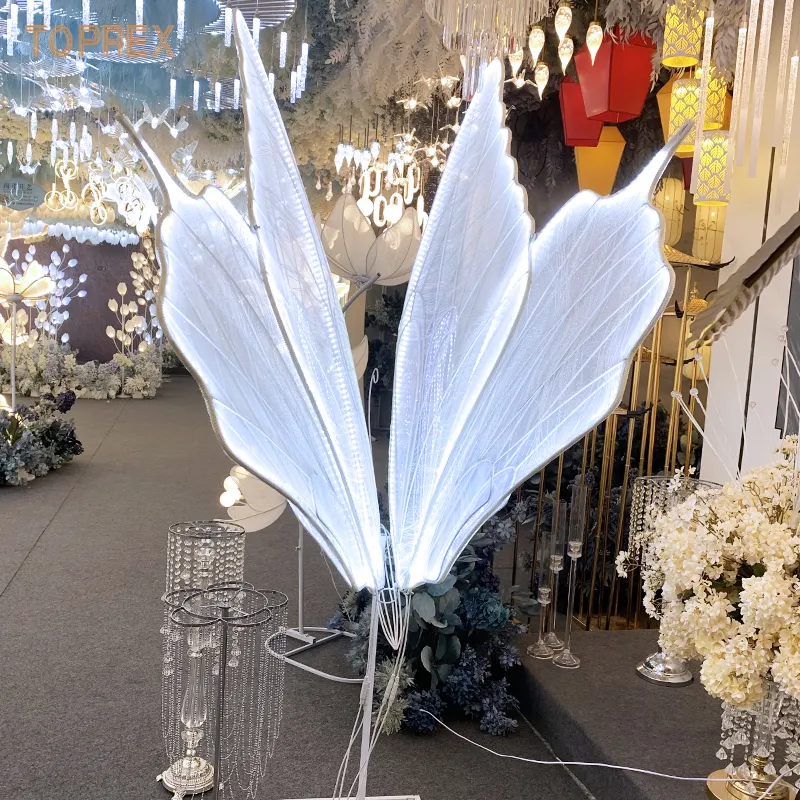 Customizável Branco Guia Luminoso Elétrico Estrada Led Borboleta Asas Prop Borboletas Casamento Para Festa Eventos Decoração