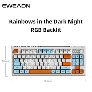 EWEADN Custom Logo 2.4Ghz Quiet Wireless Gaming <strong>Keyboard</strong> 87Keys Membrane <strong>with</strong> USB Interface Waterproof for <strong>Desktop</strong> - Product Image 3