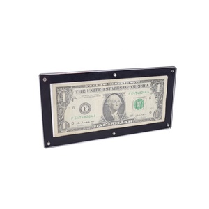 Struttura di visualizzazione di valuta della banconota degli stati uniti del supporto di soldi acrilico su ordinazione con i magneti - Product Image 1