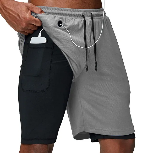 Pantalones cortos para correr para hombre, ropa de gimnasio, entrenamiento, Fitness, verano, 2022
